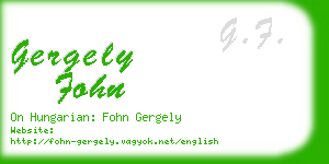 gergely fohn business card